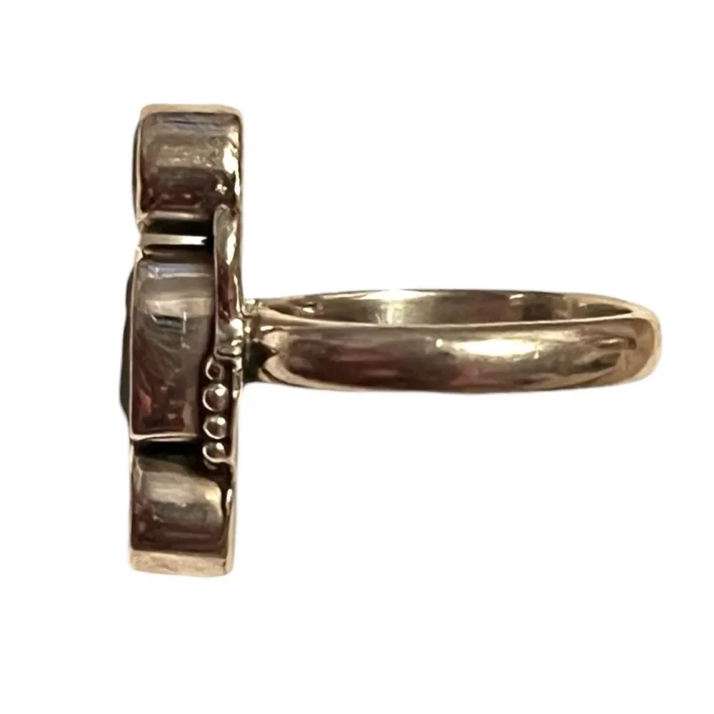 Artisan Amethyst And Garnet 925 Sterling Silver Cocktail Ring Size 6